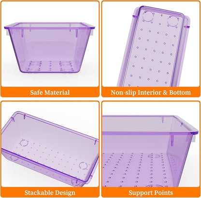 32 PCS Clear Plastic Drawer Organizer Set, 4-Size vanity organizer Trays and - Image 2
