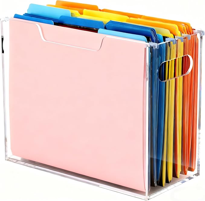 Acrylic File Organizer Box by Tfirhuoe
