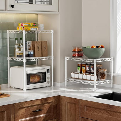 Golpart Small 2 Tier Shelves Storage Wire Shelving Unit Metal Shelf Gasket | 2 - Image 2