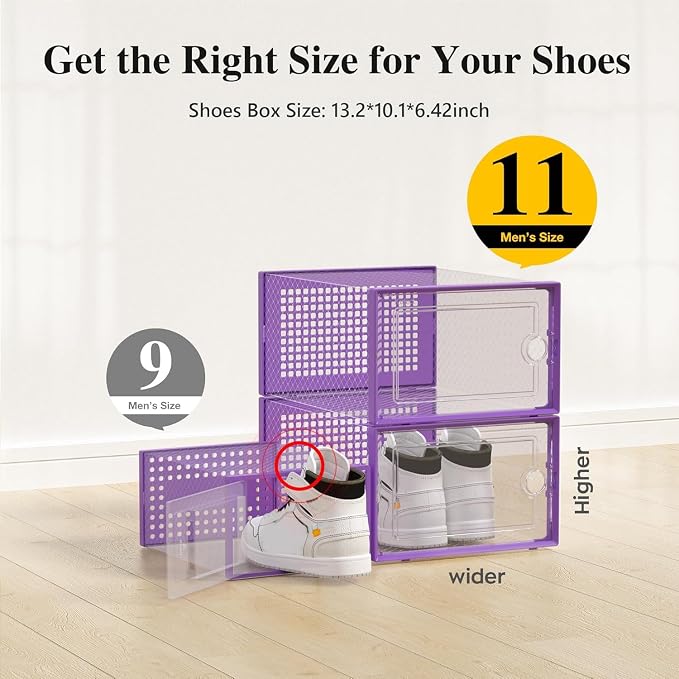 Kuject X-Large Shoe Storage Boxes 12 Pack, Entryway & Under-Bed Storage - Image 2