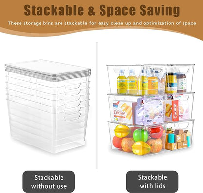 6 Pack Clear Storage Bins with Lids, 7 Quart Stackable Storage Boxes - Image 3