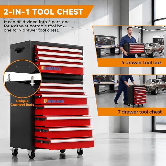 LARBANKE 11-Drawer Rolling Tool Chest, - Image 7