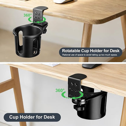 MYITYARD Desk Cup Holder Clamp, Clip On Table Cup Holder, Rotatable Water - Image 5
