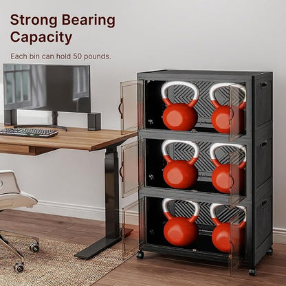 UAMFURI Stackable Storage Bins, 336QT Collapsible Drawers - Image 5