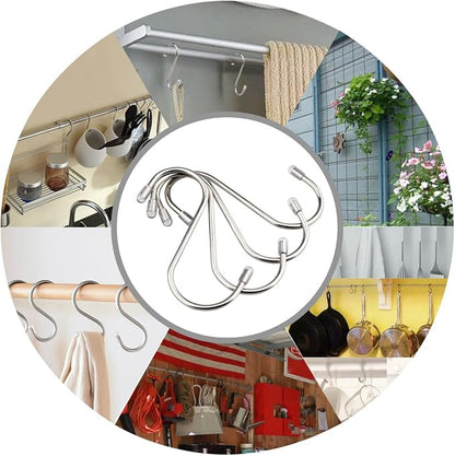 20 Pack 3.4" S Shaped Hooks Stainless Steel Metal Hangers Hanging Hooks - Image 5