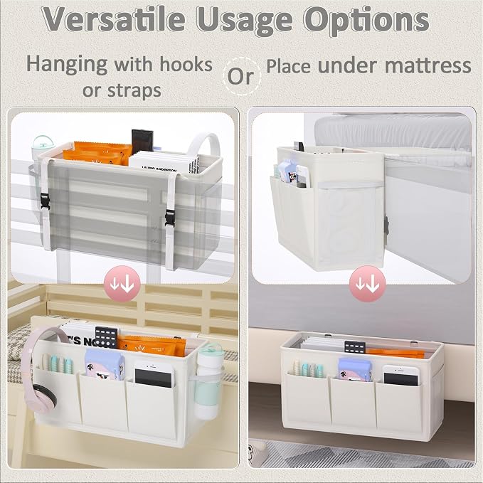 Dual-purpose Bedside Caddy Bedside Organizer, Bed Caddy - Image 3