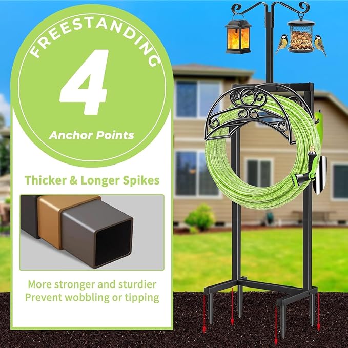 TomCare Garden Hose Holder Upgraded Water Hose Holder Heavy Duty 4 Spikes Hose - Image 4
