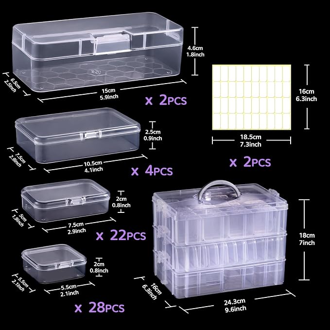Funtopia Bead Organizers and Storage, Mini Clear Organizers - Image 8