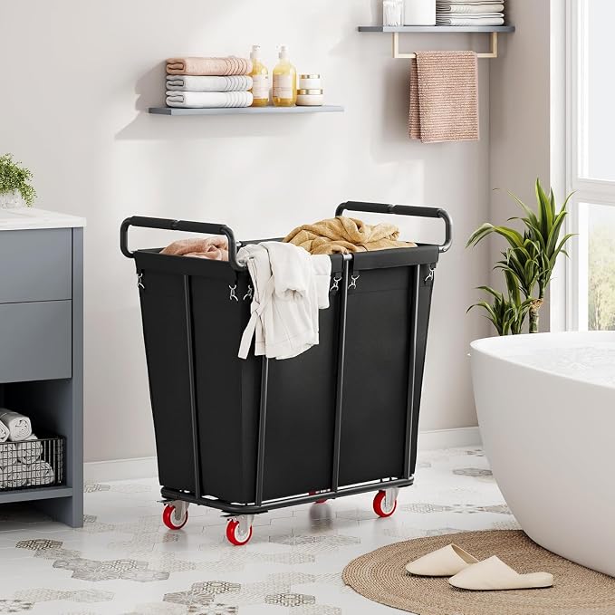 Large Laundry Hamper with Wheels, 360L Rolling Big Laundry Basket - Image 8