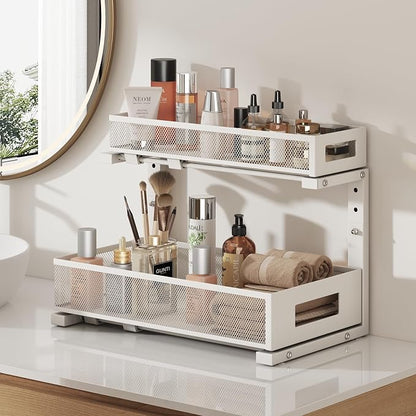 2 Pack 17IN Depth Under Sink Storage Organizer, Large 2-Tier Elegant Mesh Pull - Image 7