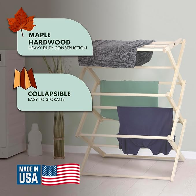 Pennsylvania Woodworks Premium American Maple Clothes Drying Rack - Image 7