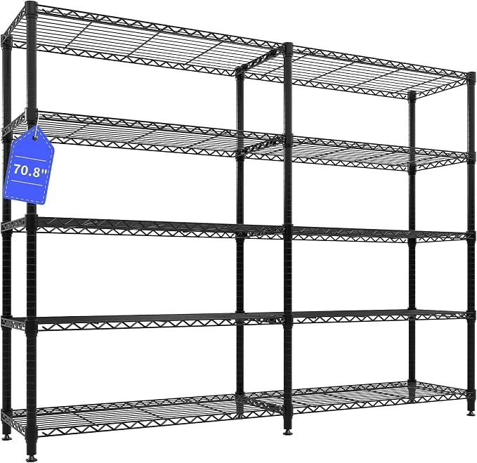 Garvee Metal Storage Shelves Heavy Duty Metal Shelving, 5-tier Wire Shelving - Image 9