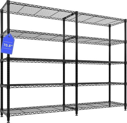 Garvee 71" Wide Storage Shelves Metal Shelving Units 5 Tier, 1325LBS | Heavy by Garvee