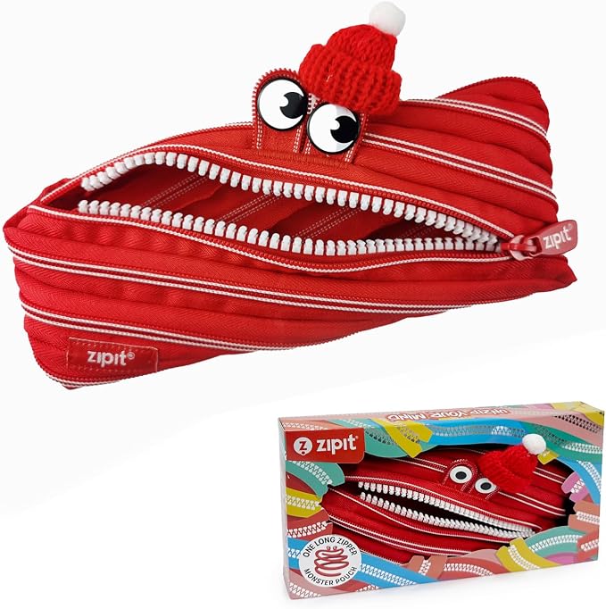 ZIPIT Monster Pencil Case for Kids, One Long Zipper Pencil Pouch, Gift-Ready by ZIPIT