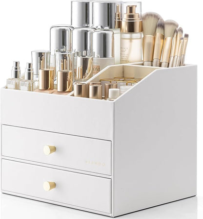 Vlando Makeup Organizer for Vanity, Large Capacity Countertop Organizer by VLANDO