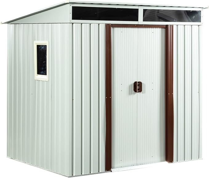 Outdoor Metal Storage Shed Window Ventilation Foundation Frame Waterproof by WEALTHGIRL