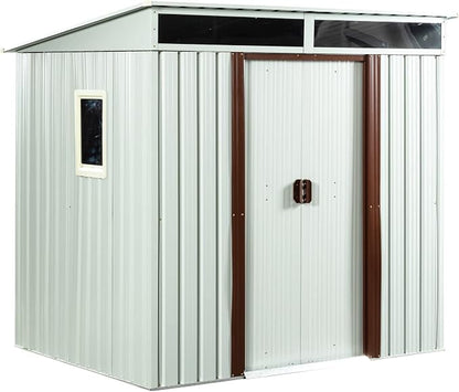 Outdoor Metal Storage Shed Window Ventilation Foundation Frame Waterproof by WEALTHGIRL