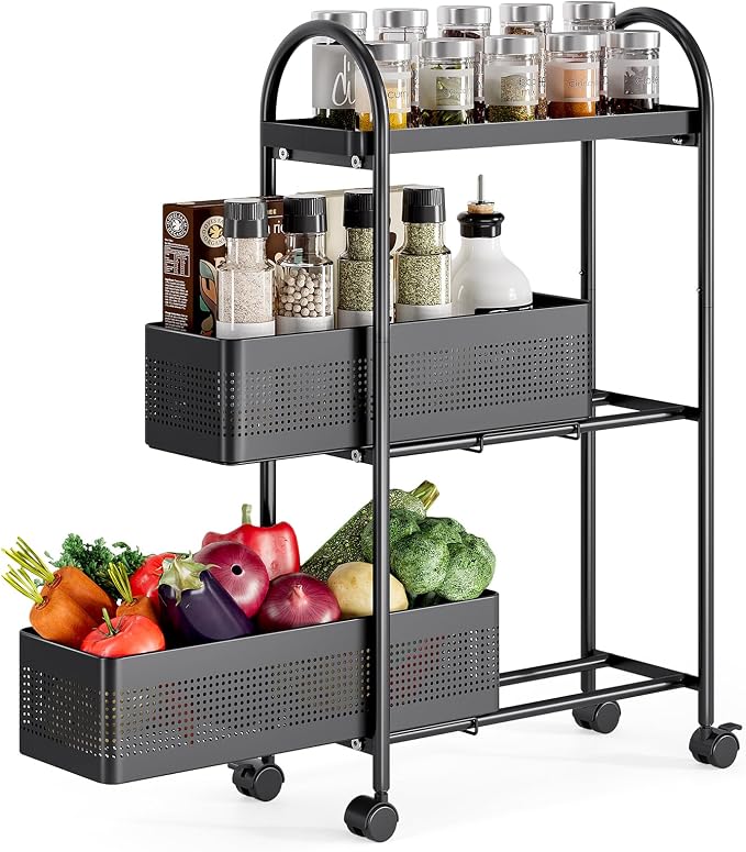 KINGRACK 3-Tier Slim Storage Cart by KINGRACK