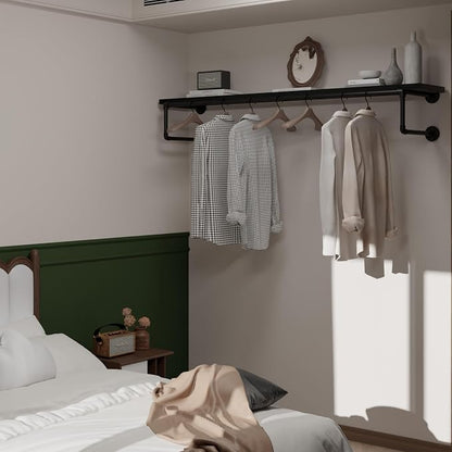 Clothes Rack 60in, Wall Mounted Garment Racks - Image 3