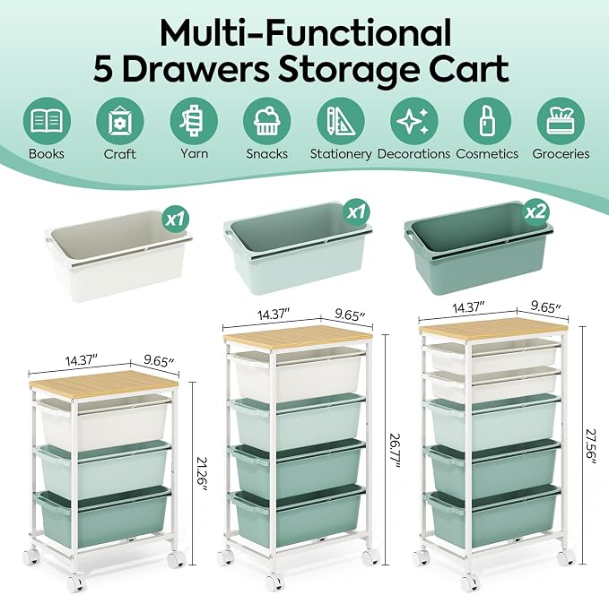 KINGBOARD Slim Rolling Cart - Image 2