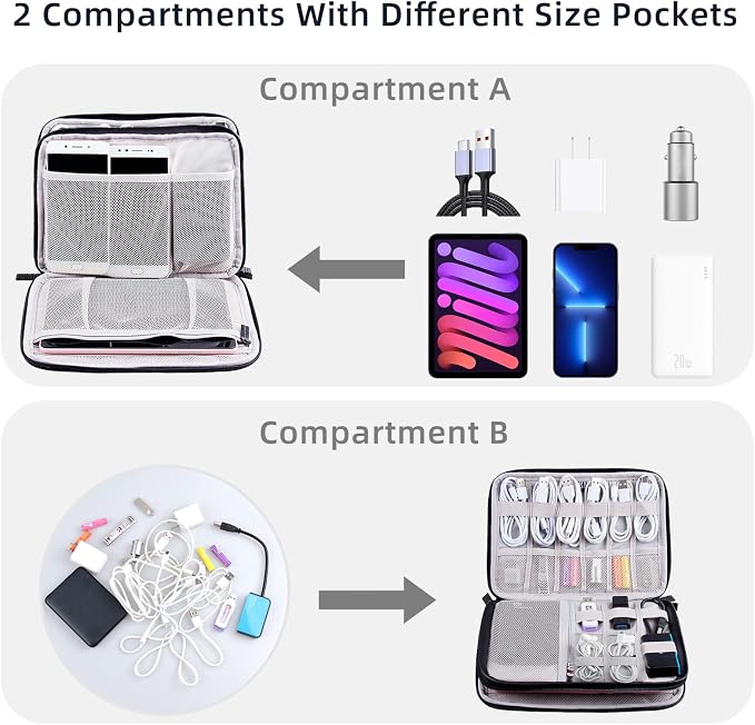 Electronics Organizer Travel Case Cord Cable Charger Organizer Bag Travel - Image 2