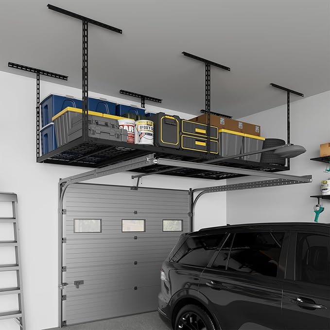 4X8FT Overhead Garage Storage Rack, Heavy Duty Metal Overhead Storage Organizer - Image 7