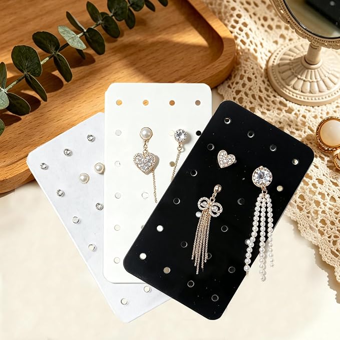 24 Pcs 3 Colors Acrylic Earring Display Card, 24 Holes Portable Stud Earrings - Image 5