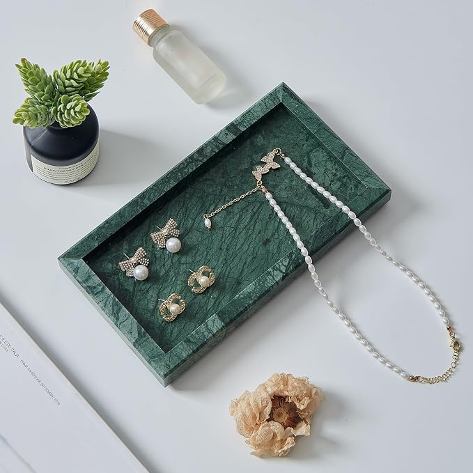 Natural Small Marble Vanity Tray, Luxury Stone Organizer - Image 6