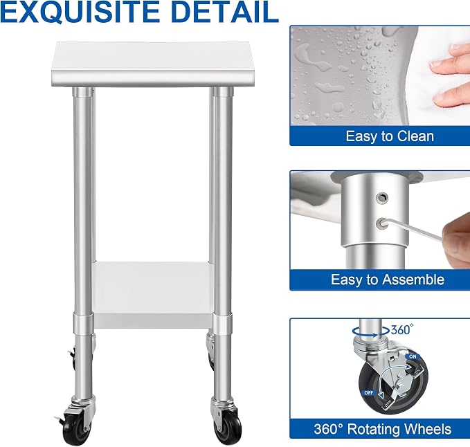HARDURA Stainless Steel Commercial Table Prep & Work Table - Image 6