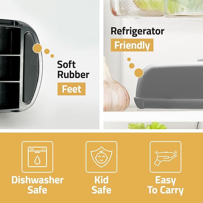 Butter Hub Butter Dish with Lid and Knife, Magnetic Butter Keeper, Easy Scoop - Image 3