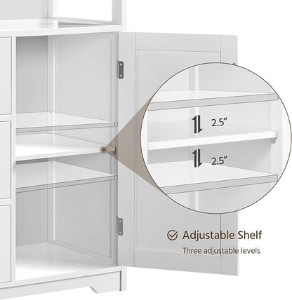 Yaheetech Bathroom Storage Cabinet Bathroom Floor Cabinet Freestanding Storage - Image 8