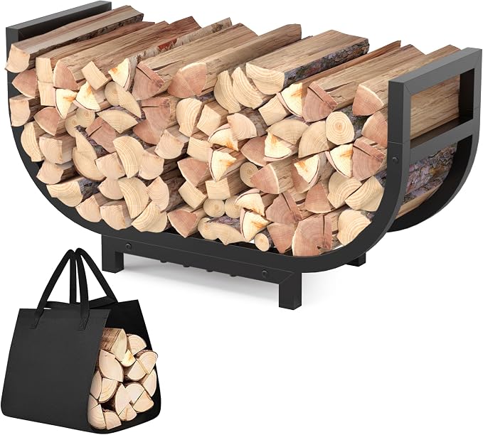 30-inch Firewood Rack Outdoor Indoor by HXJLJY