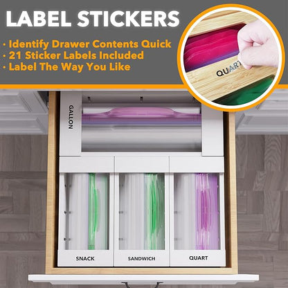 SpaceAid Bag Storage Organizer for Kitchen Drawer, Bamboo Organizer, Compatible - Image 4