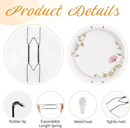 Bilillo 14 pcs Plate Hangers for The Wall, 4/6/8/10/12 Inch Invisible Plates - Image 3