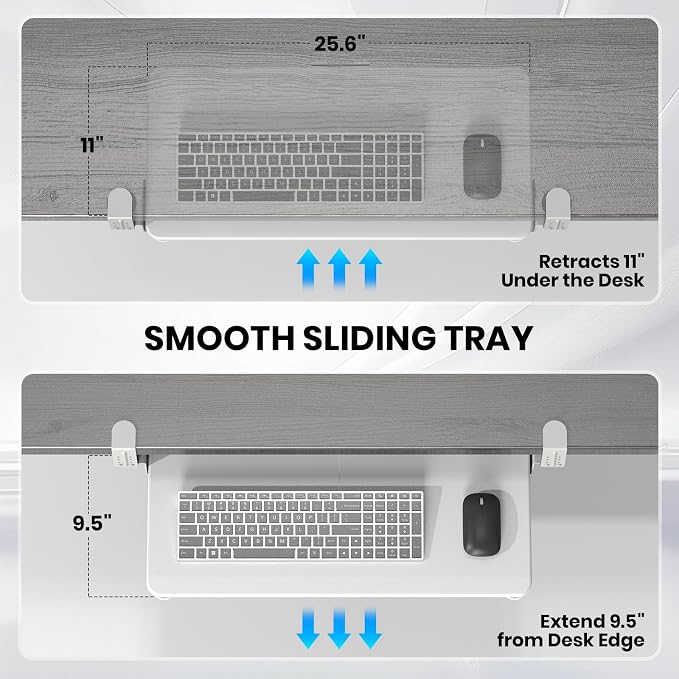 Keyboard Tray Under Desk, Pull Out Keyboard & Mouse Tray - Image 7