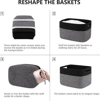 4 Pack Storage Baskets for Organizing, Woven Baskets for Shelves - Image 6