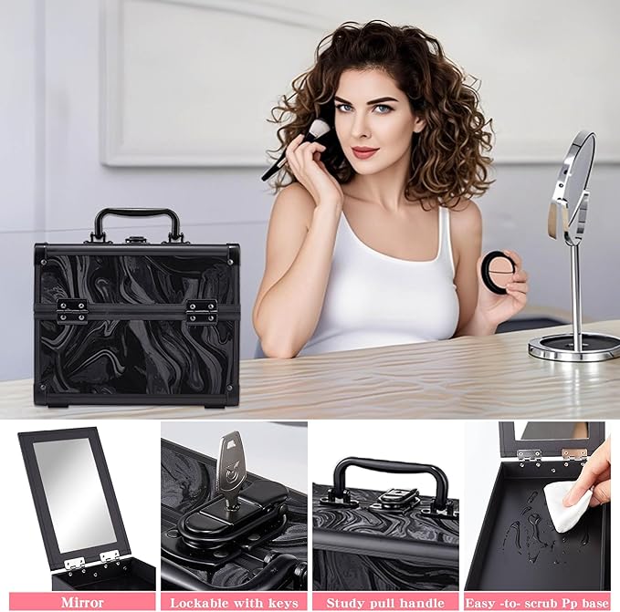 Makeup Train Case, Portable Makeup Case - Image 6