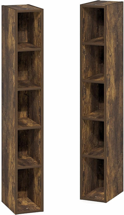 Furinno Fulda Book Shelf, 10-Tier Bookshelf, Space Saving Storage Shelf Bookcase - Image 4