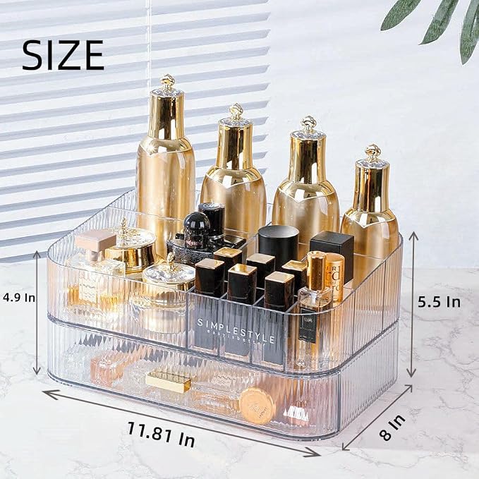Makeup Organizer with Drawers Stackable Skincare Cosmetic Makeup organization - Image 3