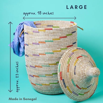 Tall Large Decorative Wicker Storage Basket - Image 4