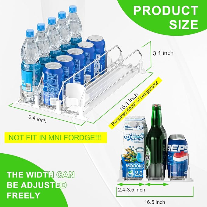 2025 Drink Organizer for Fridge, Upgrade Soda Can Dispenser for Refrigerator - Image 3