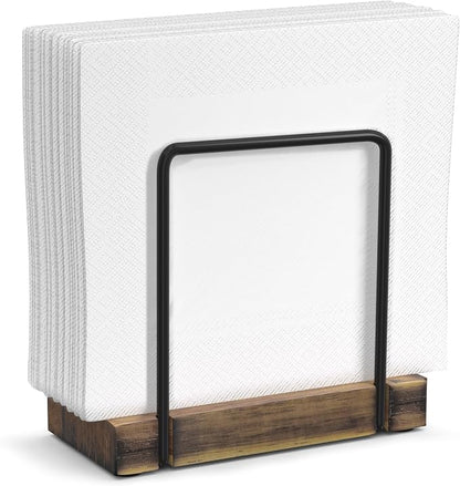 Napkin Holder for Table, Wood Iron Standing Napkin Dispenser for Dining Table by Wican