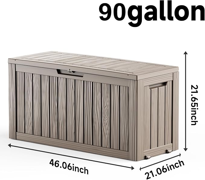 EasyUp 90 Gallon Outdoor Deck Box Waterproof, UV Resistant Resin Outdoor - Image 2