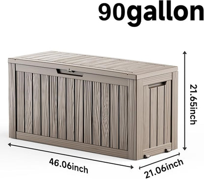 EasyUp 90 Gallon Outdoor Deck Box Waterproof, UV Resistant Resin Outdoor - Image 2