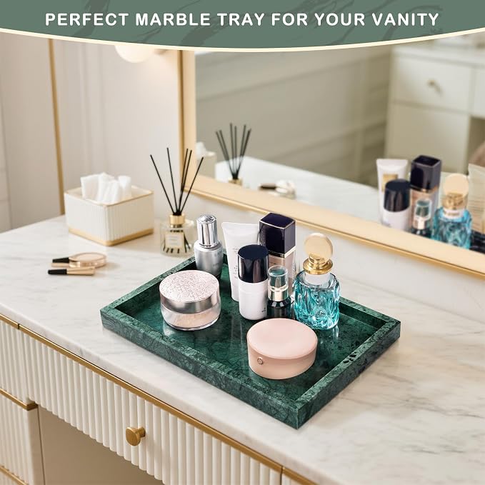 Marble Bathroom Tray for Countertop & Home Decor, Natural Decorative Marble - Image 6