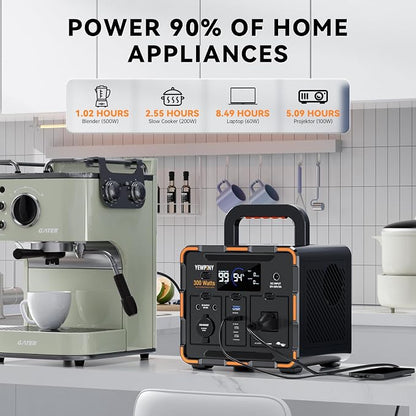 300W Portable Power Station, Solar Generator 259Wh, 000mAh LiFePO4 Battery - Image 3