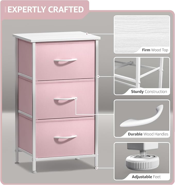 Sorbus Nightstand with 3 Drawers - Image 4