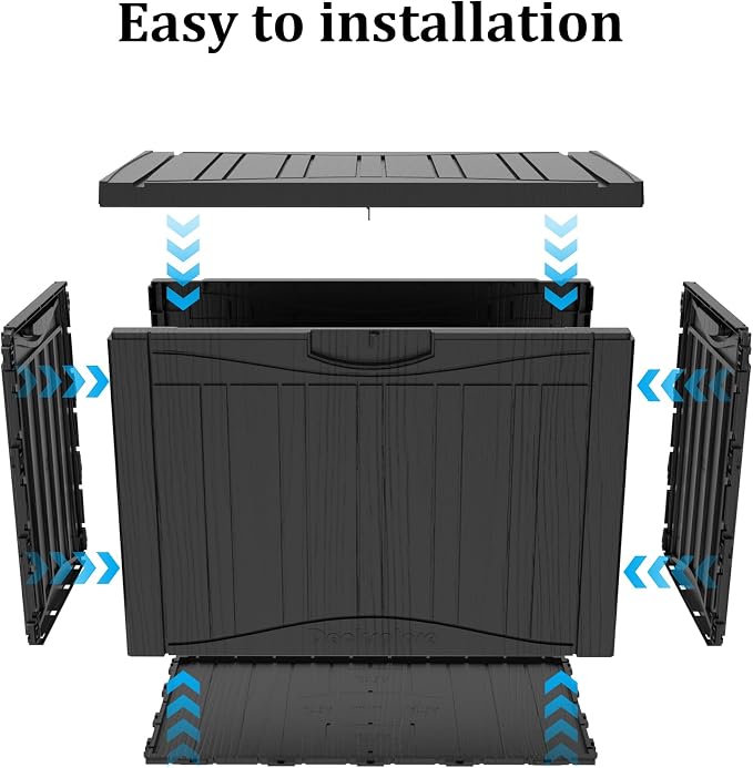 50 Gallon Plus Resin Deck Box, Waterproof Outdoor Storage Box - Image 7