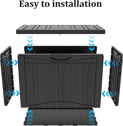 50 Gallon Plus Resin Deck Box, Waterproof Outdoor Storage Box - Image 7