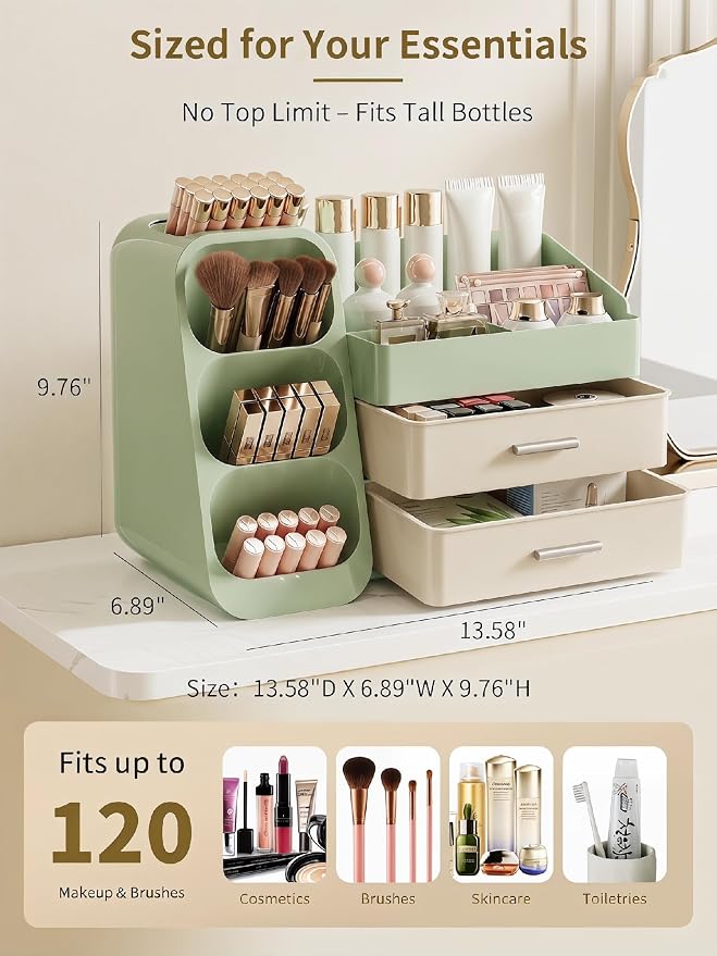 Booklov Makeup Organizer for Vanity, Large Capacity Cosmetic Display Case - Image 2